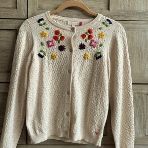 Girls Pink Chicken embroidered cardigan - size 12Y